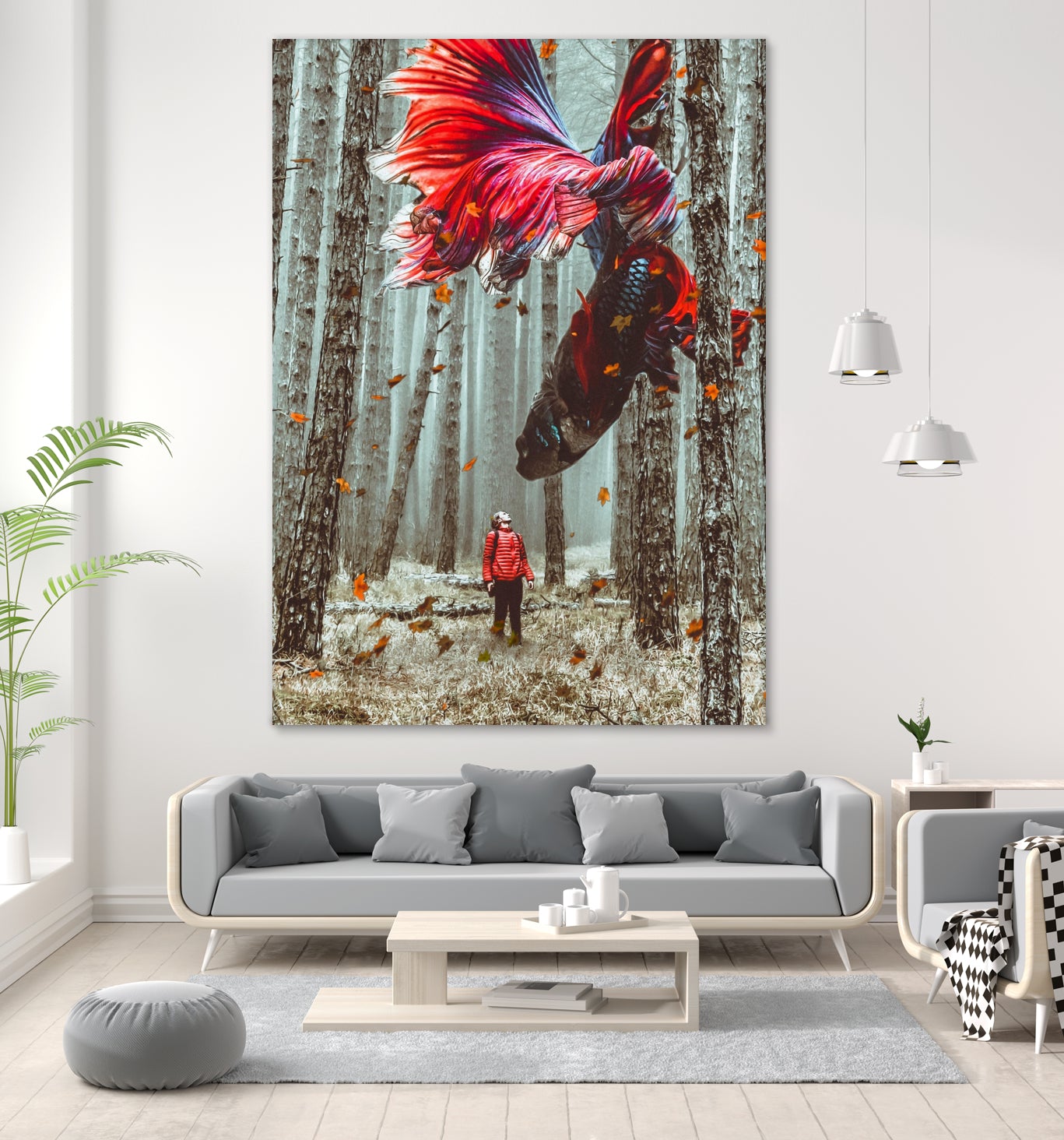 Forest Betta by GEN Z by Rigaud Mickaël on GIANT ART - red photo illustration