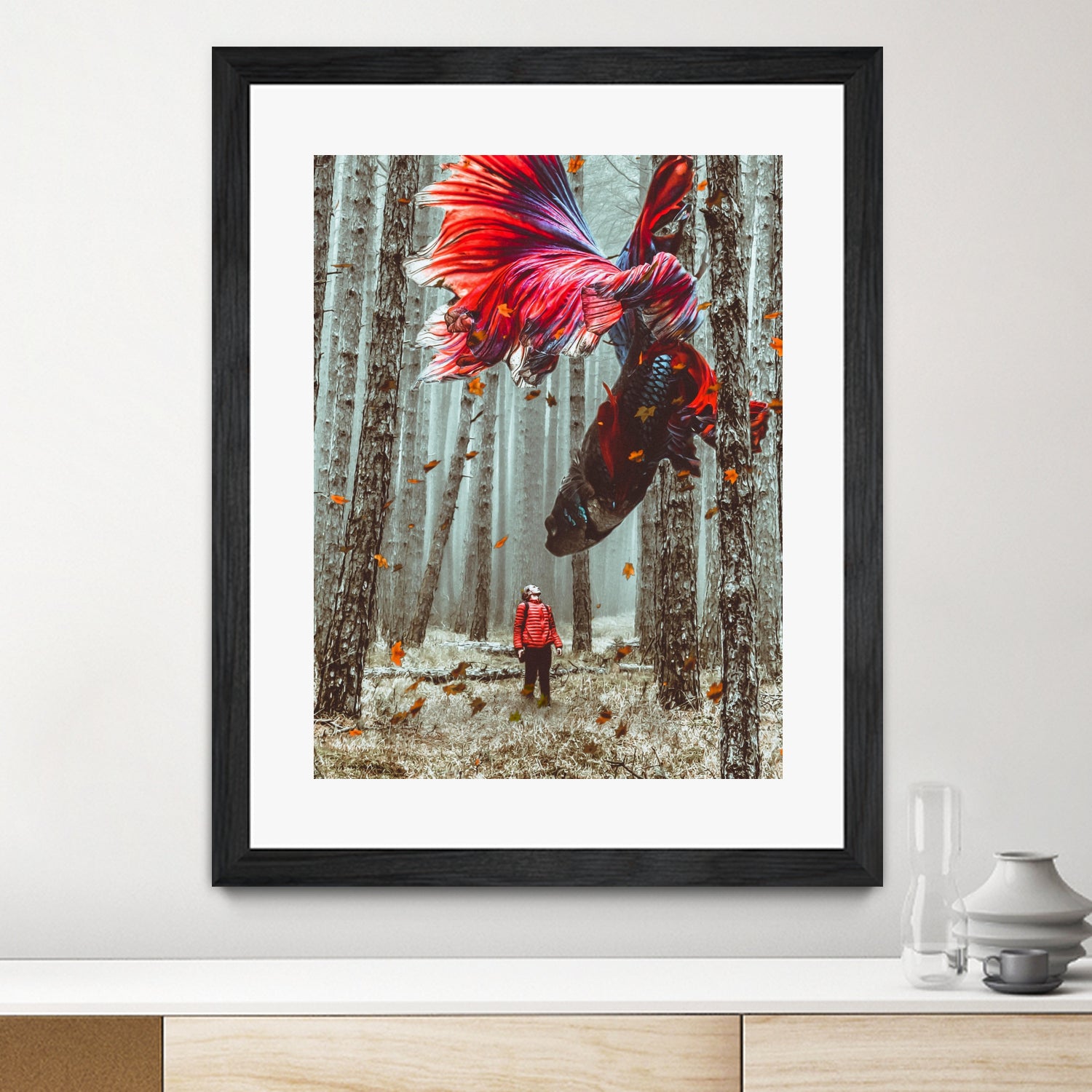 Forest Betta by GEN Z by Rigaud Mickaël on GIANT ART - red photo illustration