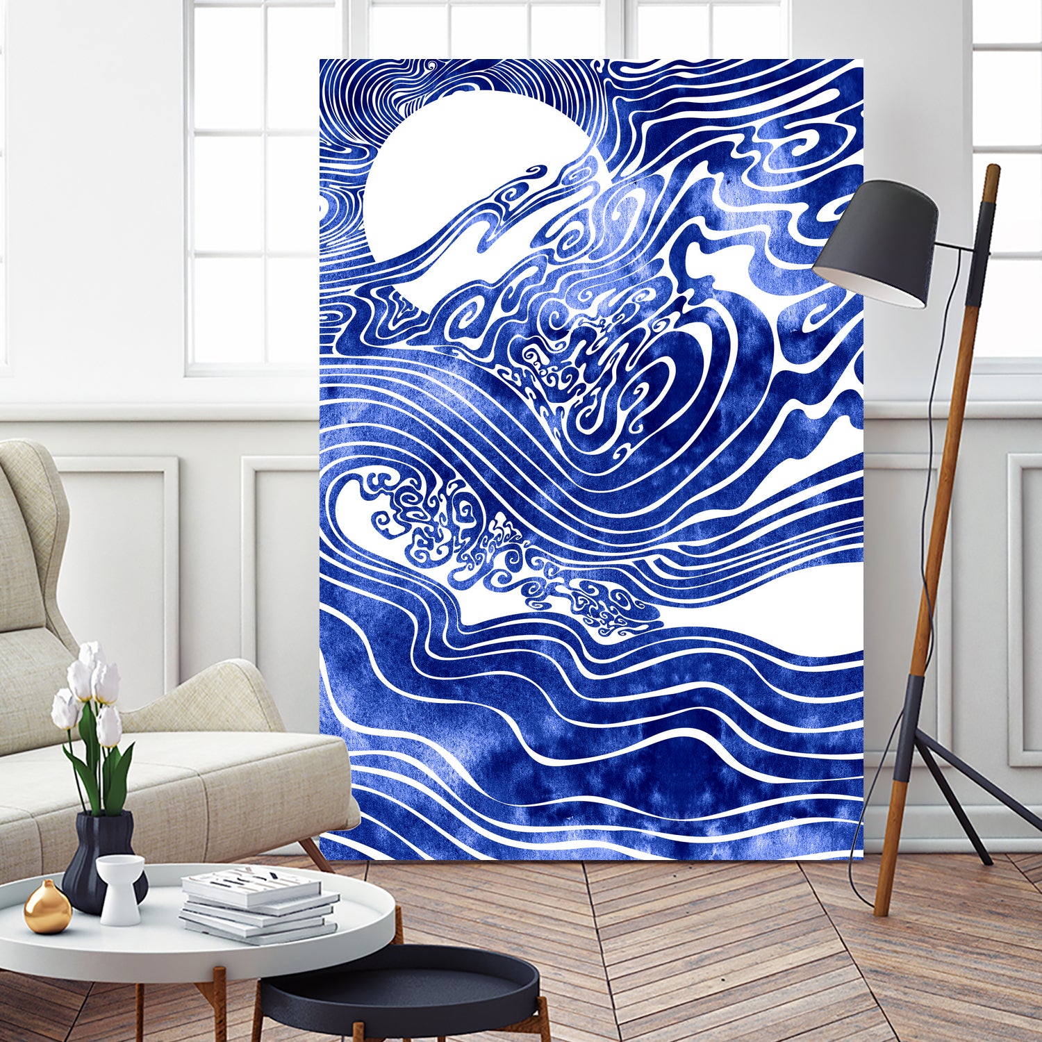 Churn The Deep by Stevyn Llewellyn on GIANT ART - blue mixed media