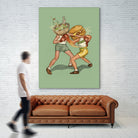 food fight by Alon Braier on GIANT ART - green mixed media