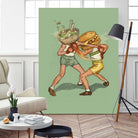 food fight by Alon Braier on GIANT ART - green mixed media