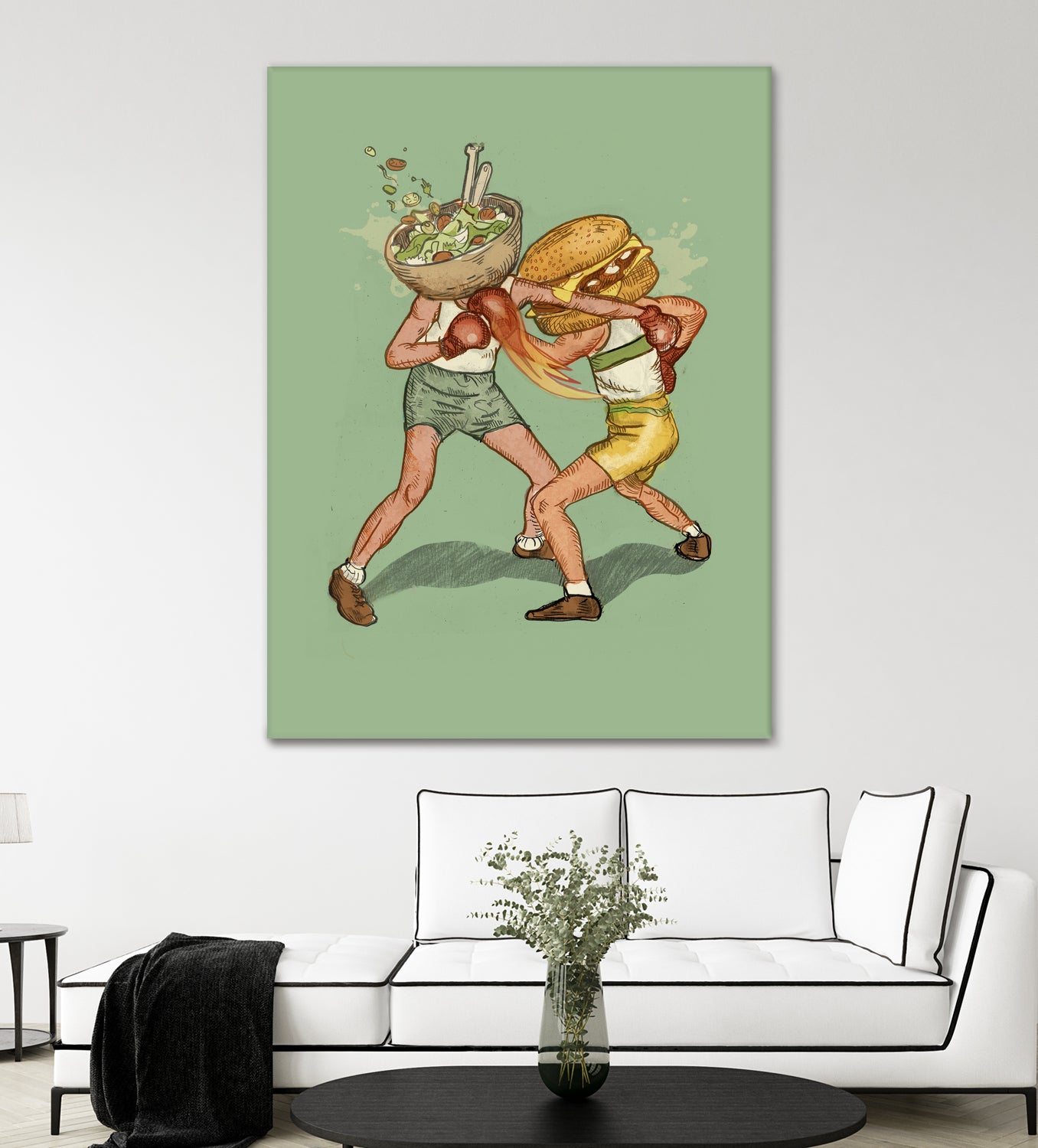 food fight by Alon Braier on GIANT ART - green mixed media