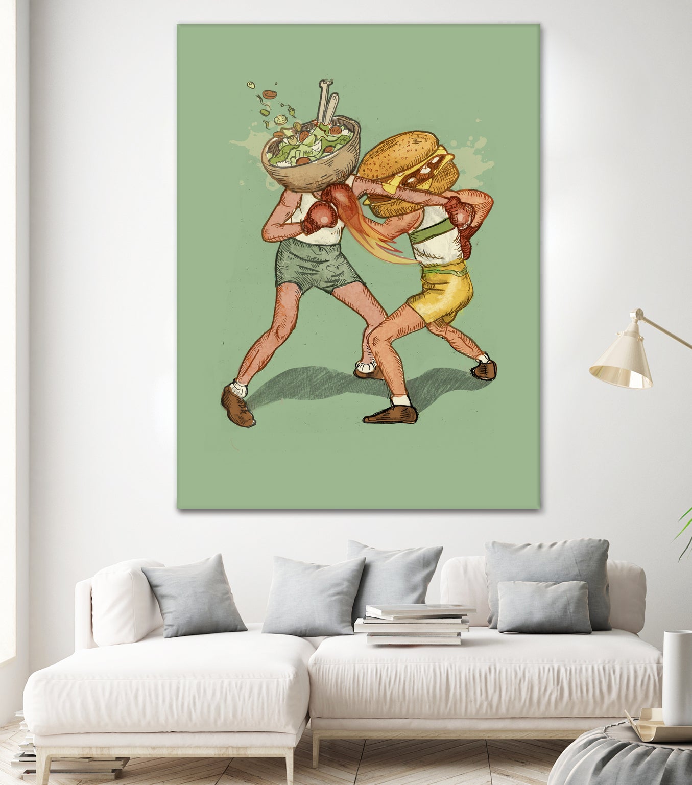 food fight by Alon Braier on GIANT ART - green mixed media