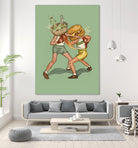 food fight by Alon Braier on GIANT ART - green mixed media