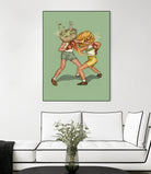 food fight by Alon Braier on GIANT ART - green mixed media