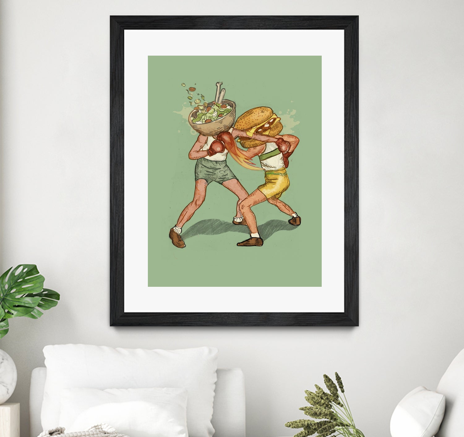 food fight by Alon Braier on GIANT ART - green mixed media