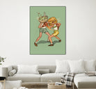 food fight by Alon Braier on GIANT ART - green mixed media