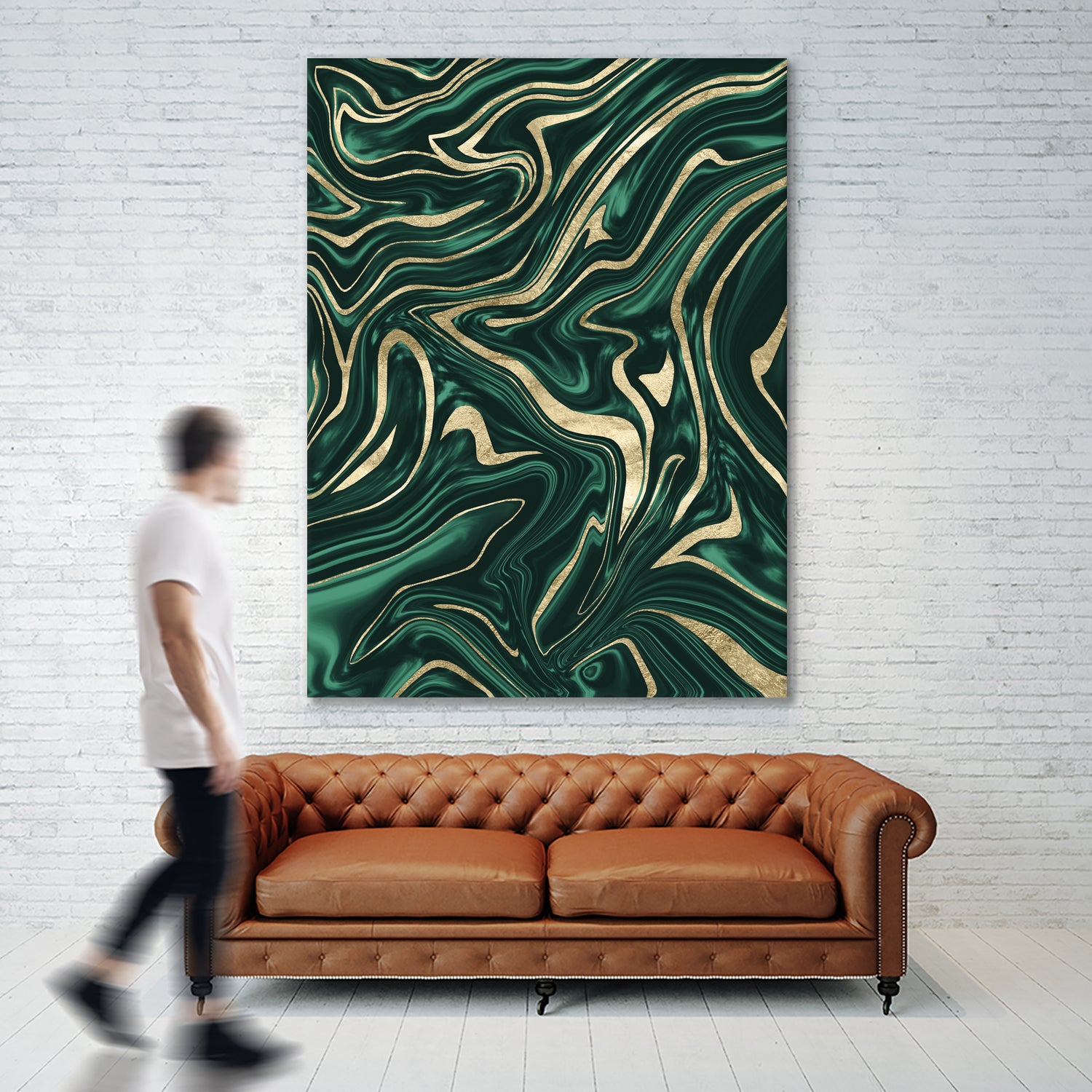 Emerald Green Black Gold Marble #1 #decor #art by Anita & Bella Jantz on GIANT ART - green digital painting