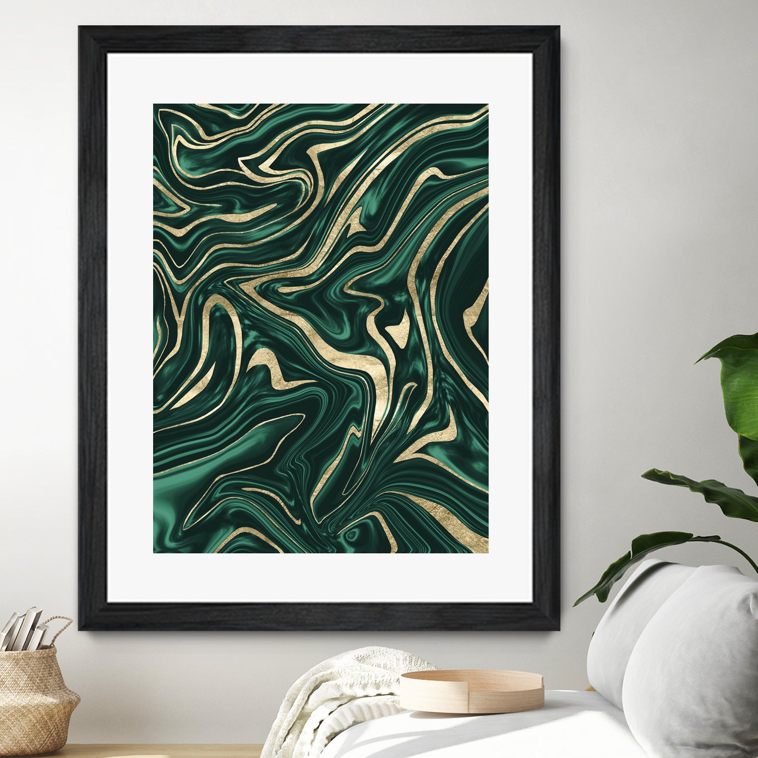 Emerald Green Black Gold Marble #1 #decor #art by Anita & Bella Jantz on GIANT ART - green digital painting