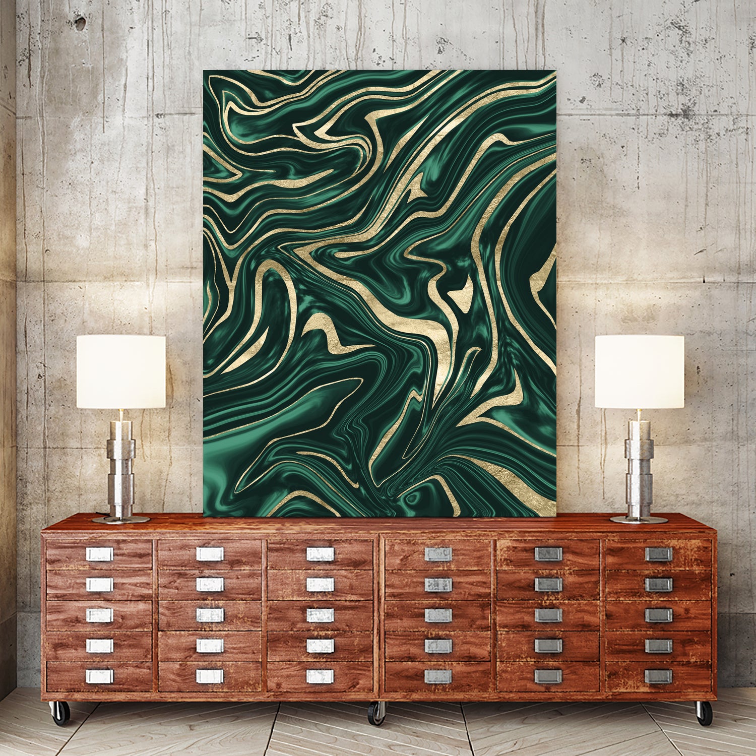 Emerald Green Black Gold Marble #1 #decor #art by Anita & Bella Jantz on GIANT ART - green digital painting