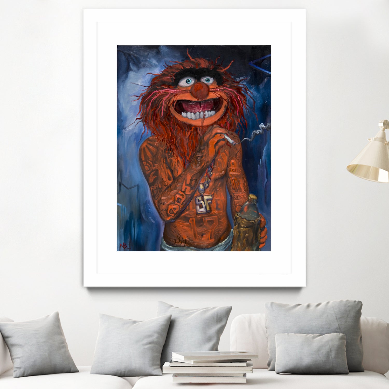 Lil Animal by Nick Beery on GIANT ART - orange mixed media