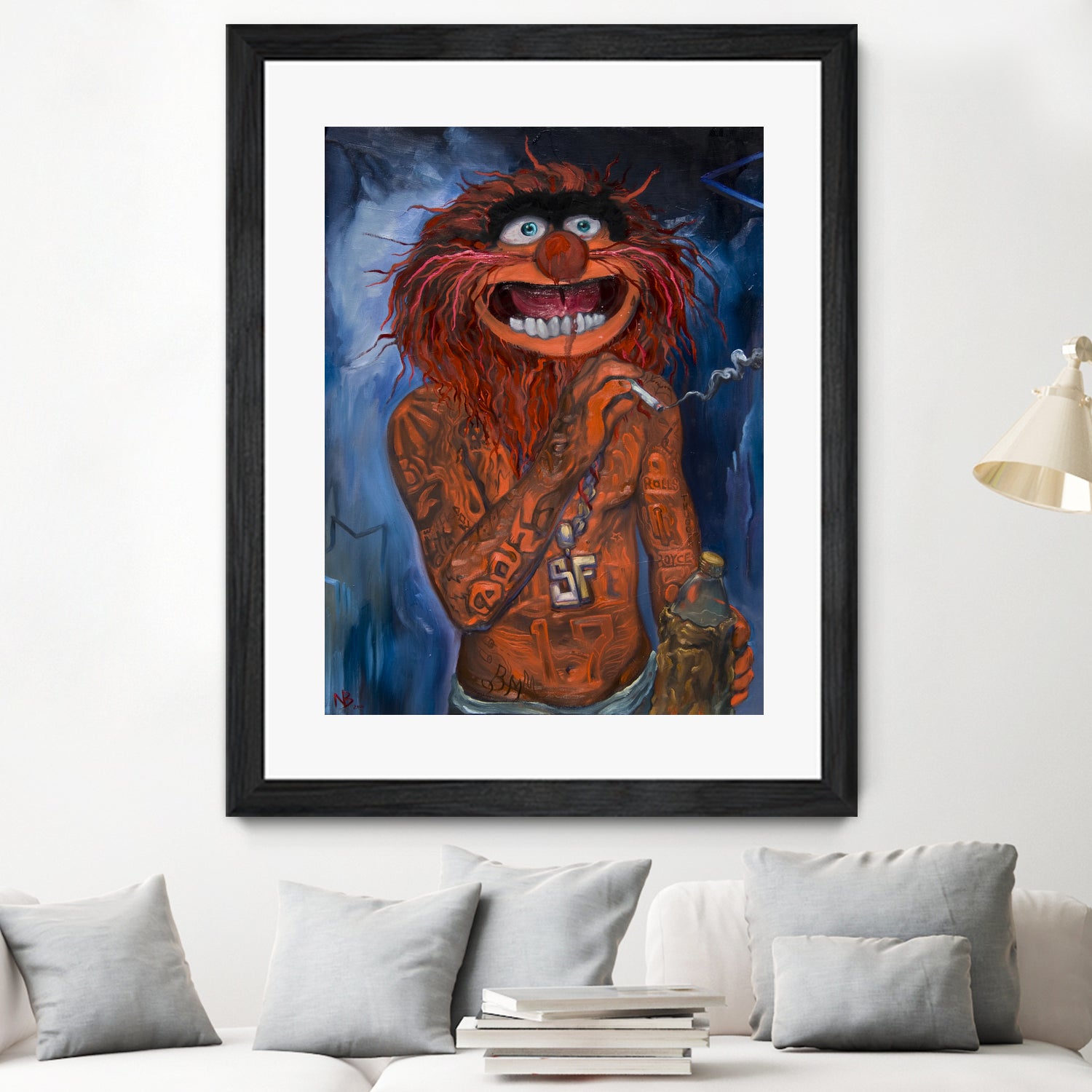 Lil Animal by Nick Beery on GIANT ART - orange mixed media