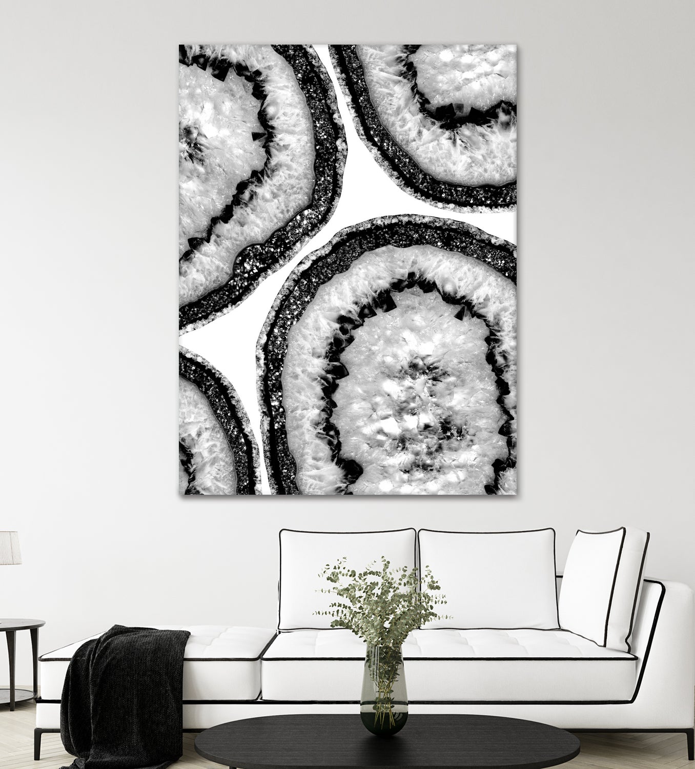 Gray Black White Agate with Black Silver Glitter #3 #gem by Anita & Bella Jantz on GIANT ART - gray photo illustration