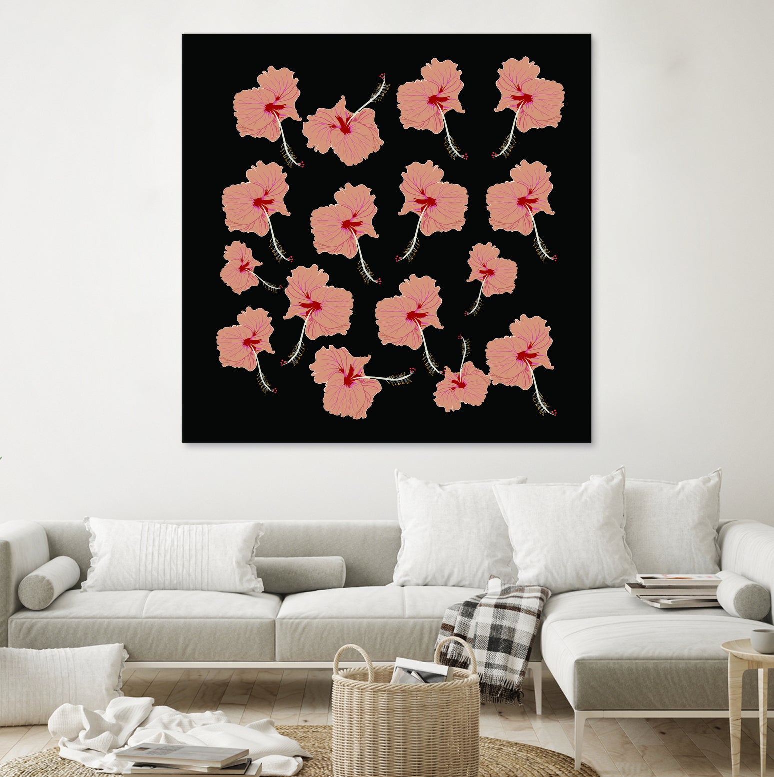 Delicate Hibiscus Flowers by Vanka Manitarka on GIANT ART - pink digital painting