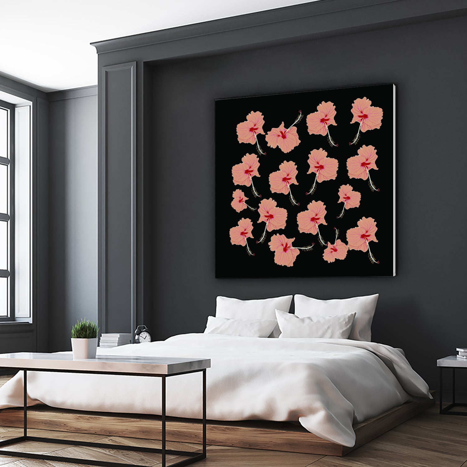 Delicate Hibiscus Flowers by Vanka Manitarka on GIANT ART - pink digital painting