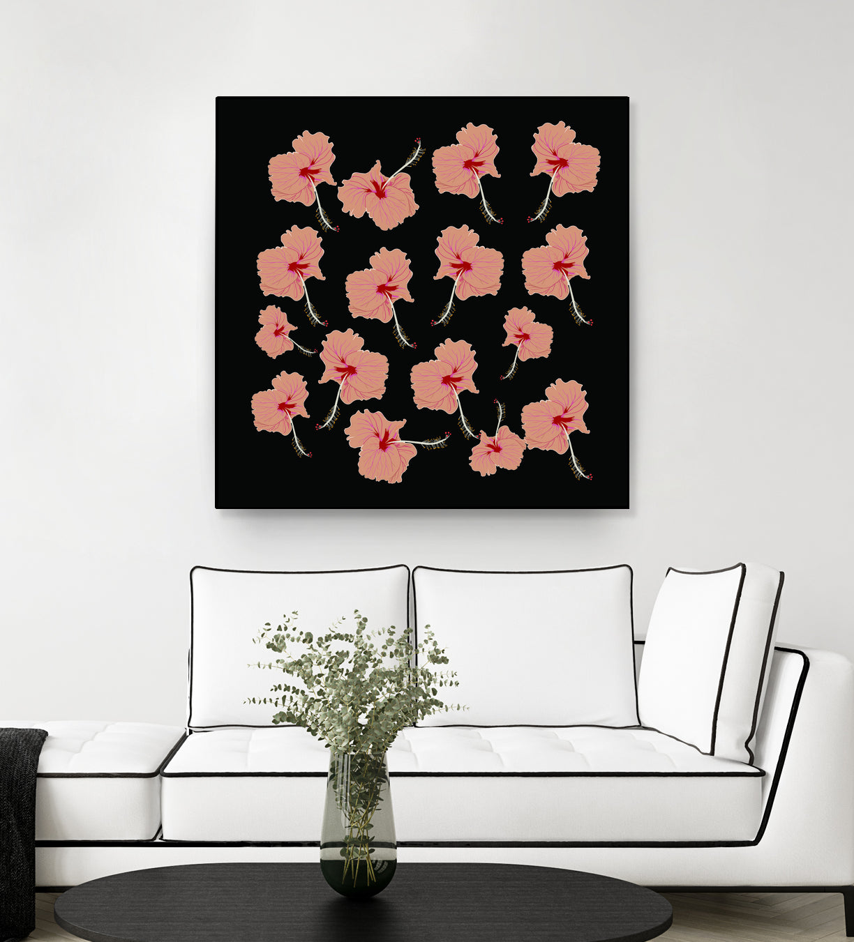 Delicate Hibiscus Flowers by Vanka Manitarka on GIANT ART - pink digital painting