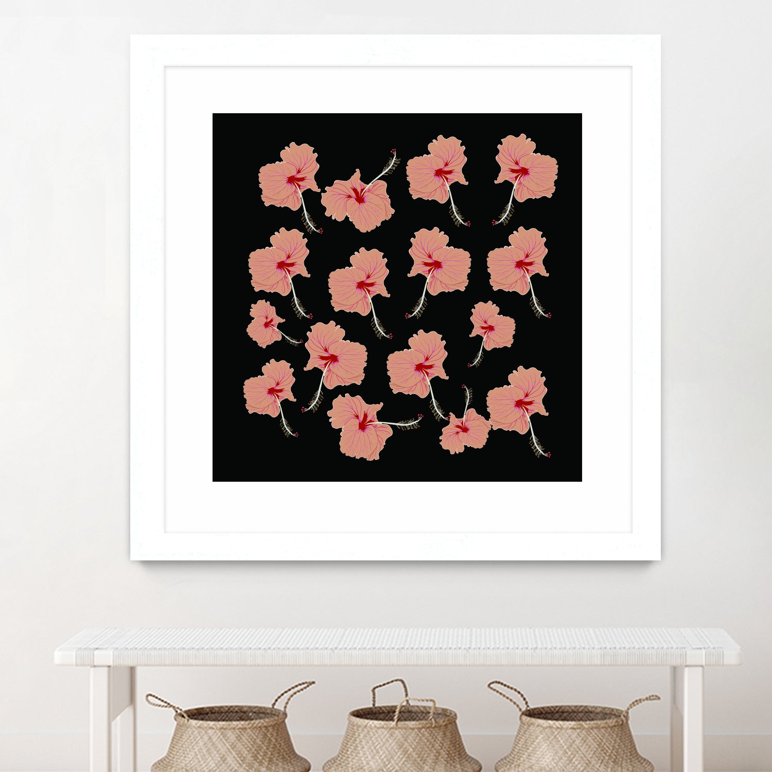 Delicate Hibiscus Flowers by Vanka Manitarka on GIANT ART - pink digital painting