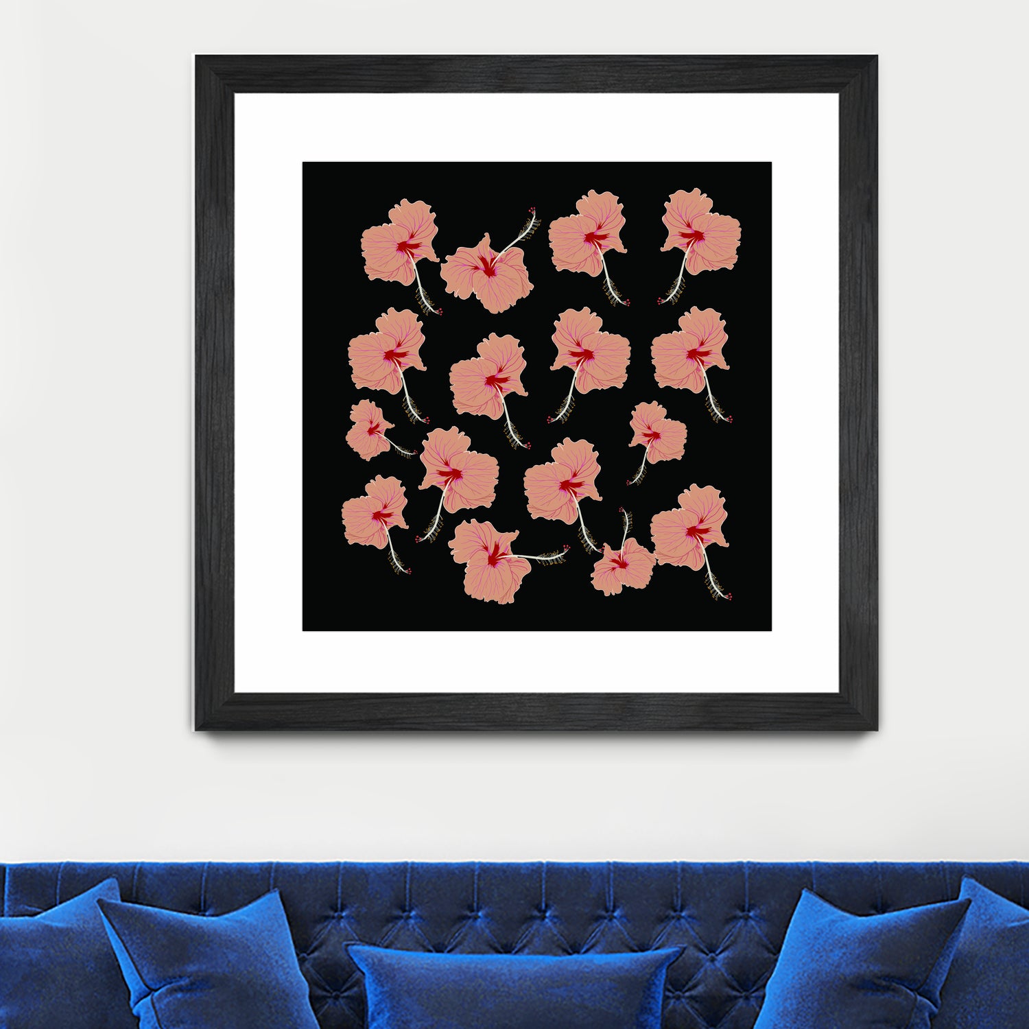 Delicate Hibiscus Flowers by Vanka Manitarka on GIANT ART - pink digital painting