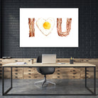 I Heart You Bacon and Egg by Olga Shvartsur on GIANT ART - yellow cartooning