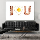 I Heart You Bacon and Egg by Olga Shvartsur on GIANT ART - yellow cartooning