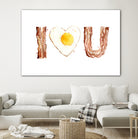 I Heart You Bacon and Egg by Olga Shvartsur on GIANT ART - yellow cartooning