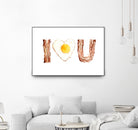 I Heart You Bacon and Egg by Olga Shvartsur on GIANT ART - yellow cartooning