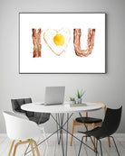 I Heart You Bacon and Egg by Olga Shvartsur on GIANT ART - yellow cartooning