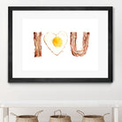 I Heart You Bacon and Egg by Olga Shvartsur on GIANT ART - yellow cartooning