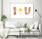 I Heart You Bacon and Egg by Olga Shvartsur on GIANT ART - yellow cartooning