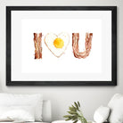 I Heart You Bacon and Egg by Olga Shvartsur on GIANT ART - yellow cartooning