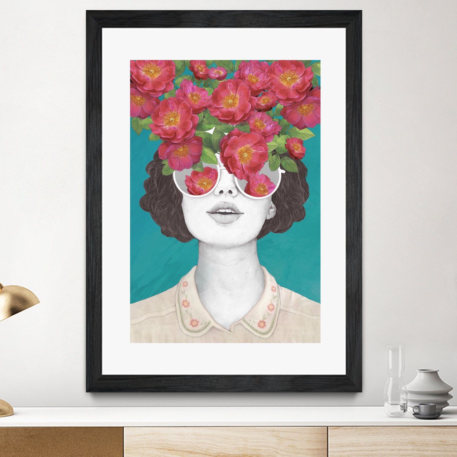 The optimist // rose tinted glasses by Laura Graves on GIANT ART - pink digital drawing