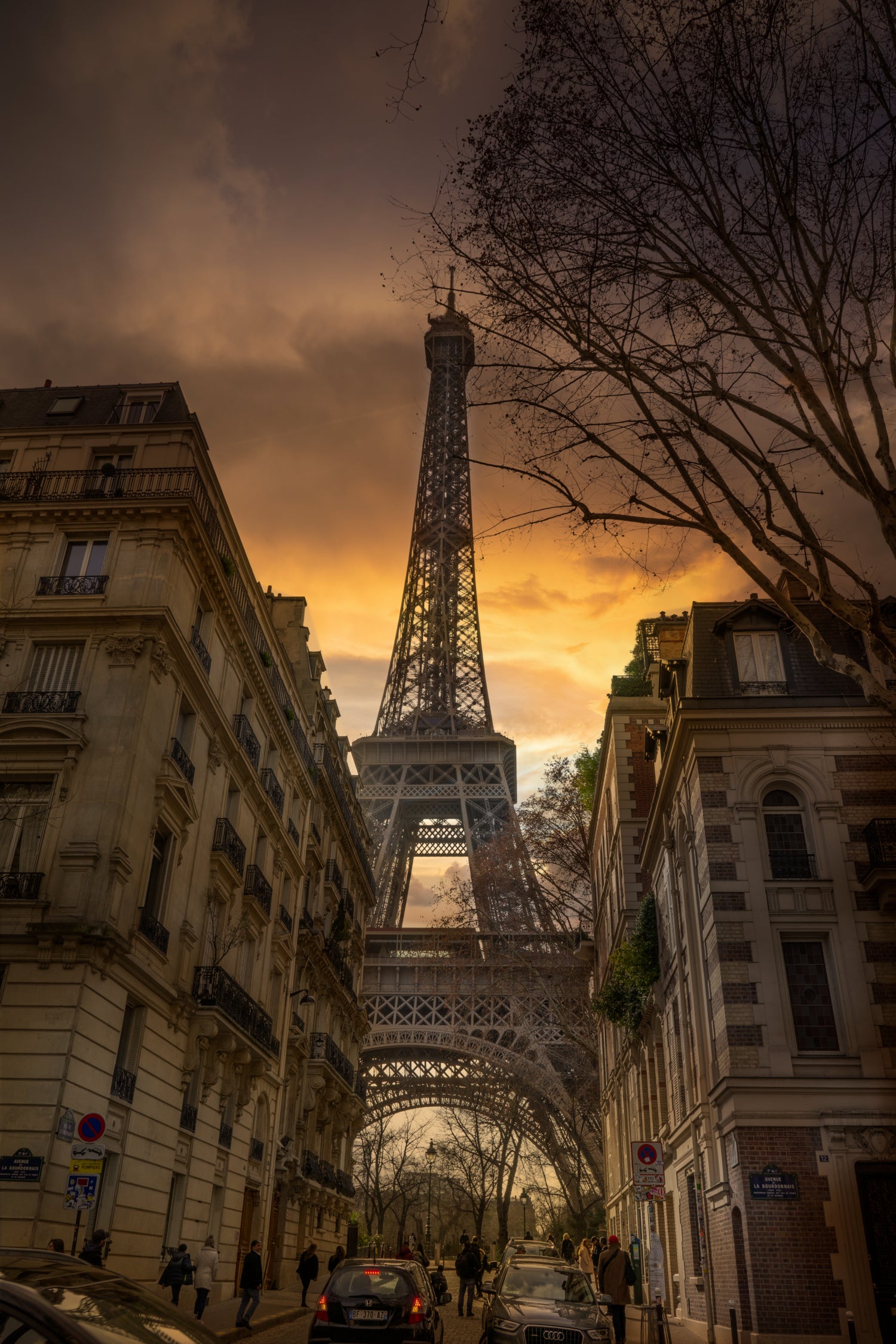 Eiffel Tower Gold Sky by Jose Crespo on GIANT ART - orange photo illustration