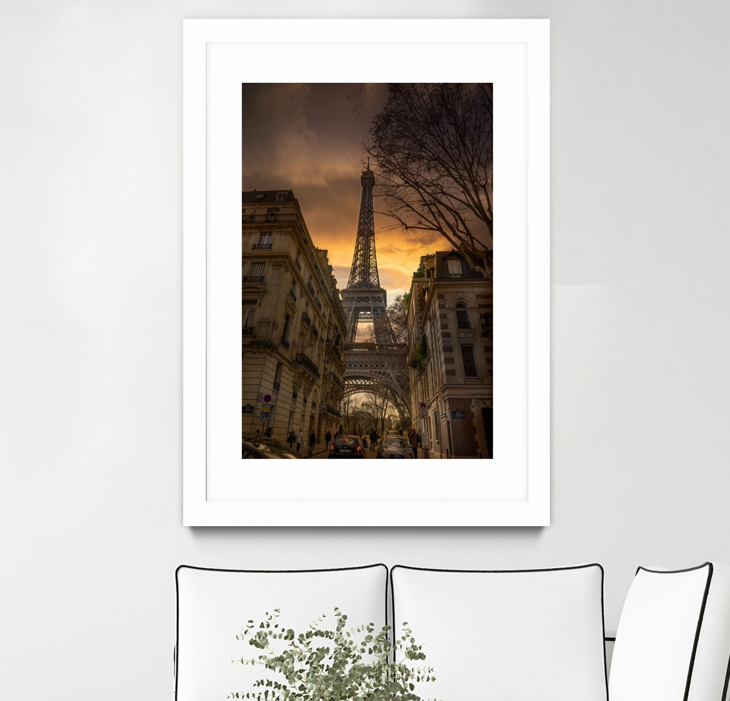 Eiffel Tower Gold Sky by Jose Crespo on GIANT ART - orange photo illustration