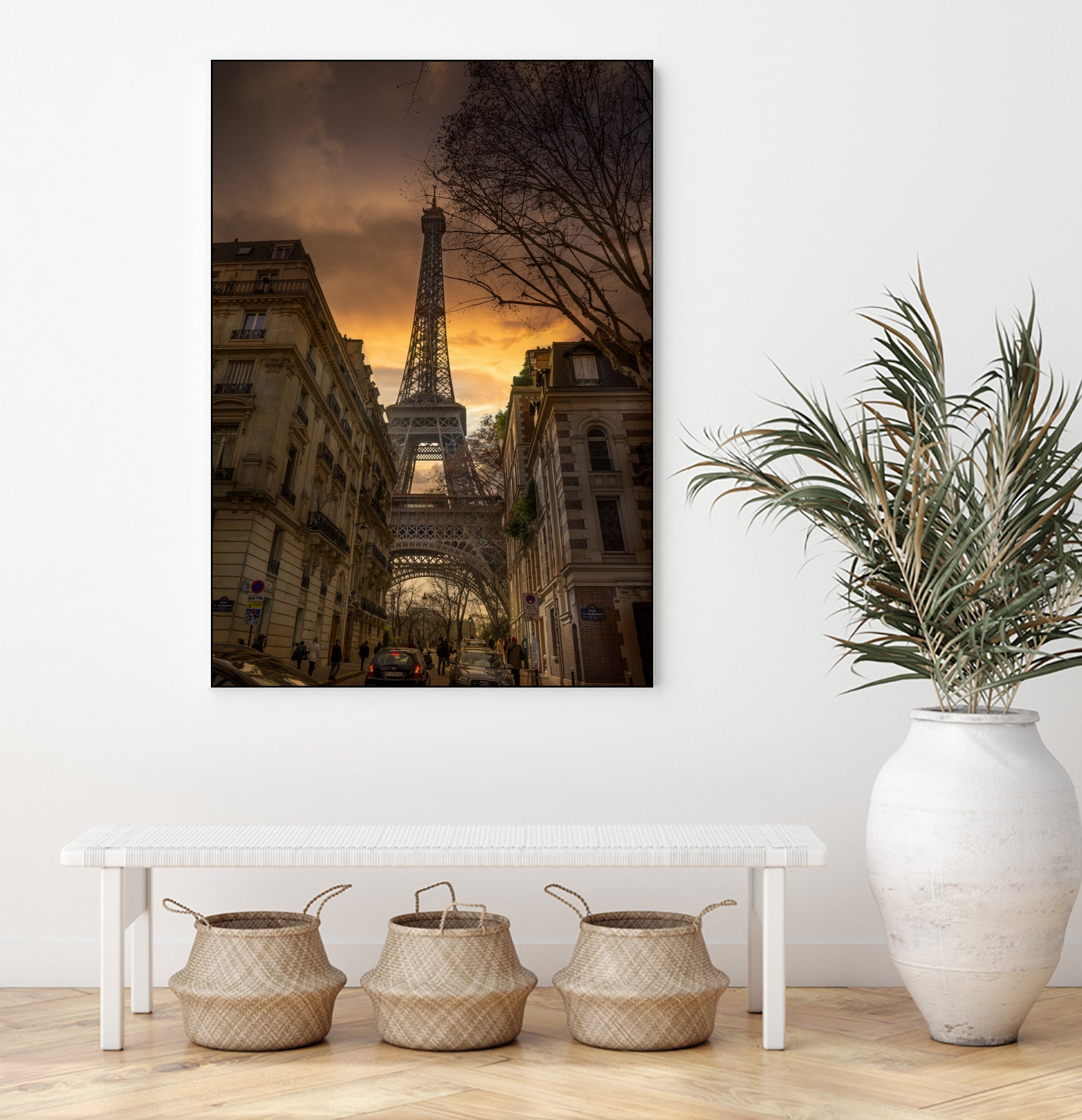 Eiffel Tower Gold Sky by Jose Crespo on GIANT ART - orange photo illustration