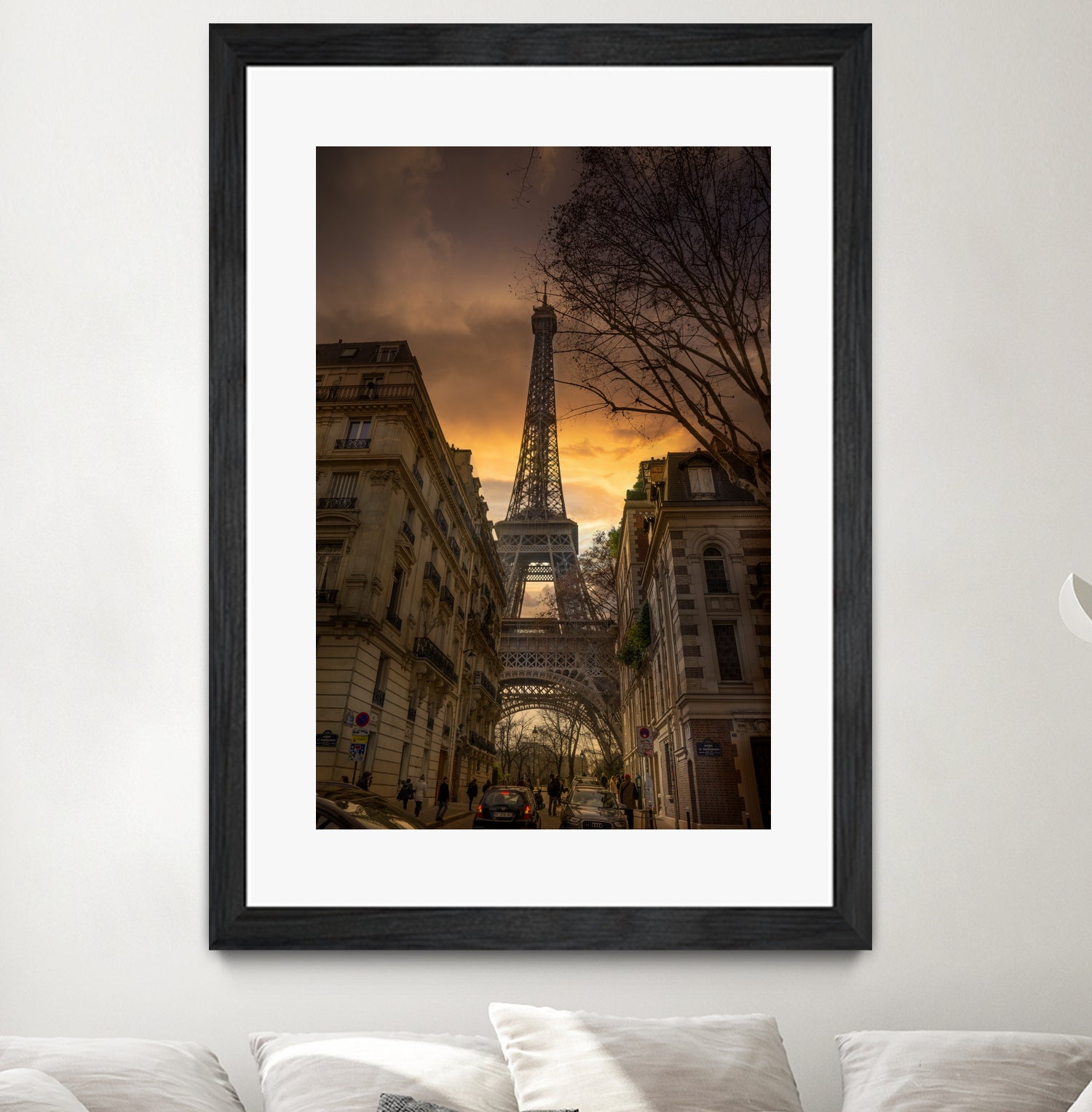 Eiffel Tower Gold Sky by Jose Crespo on GIANT ART - orange photo illustration