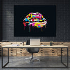 Colorful lips by Solti Balázs on GIANT ART - black digital painting