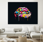 Colorful lips by Solti Balázs on GIANT ART - black digital painting