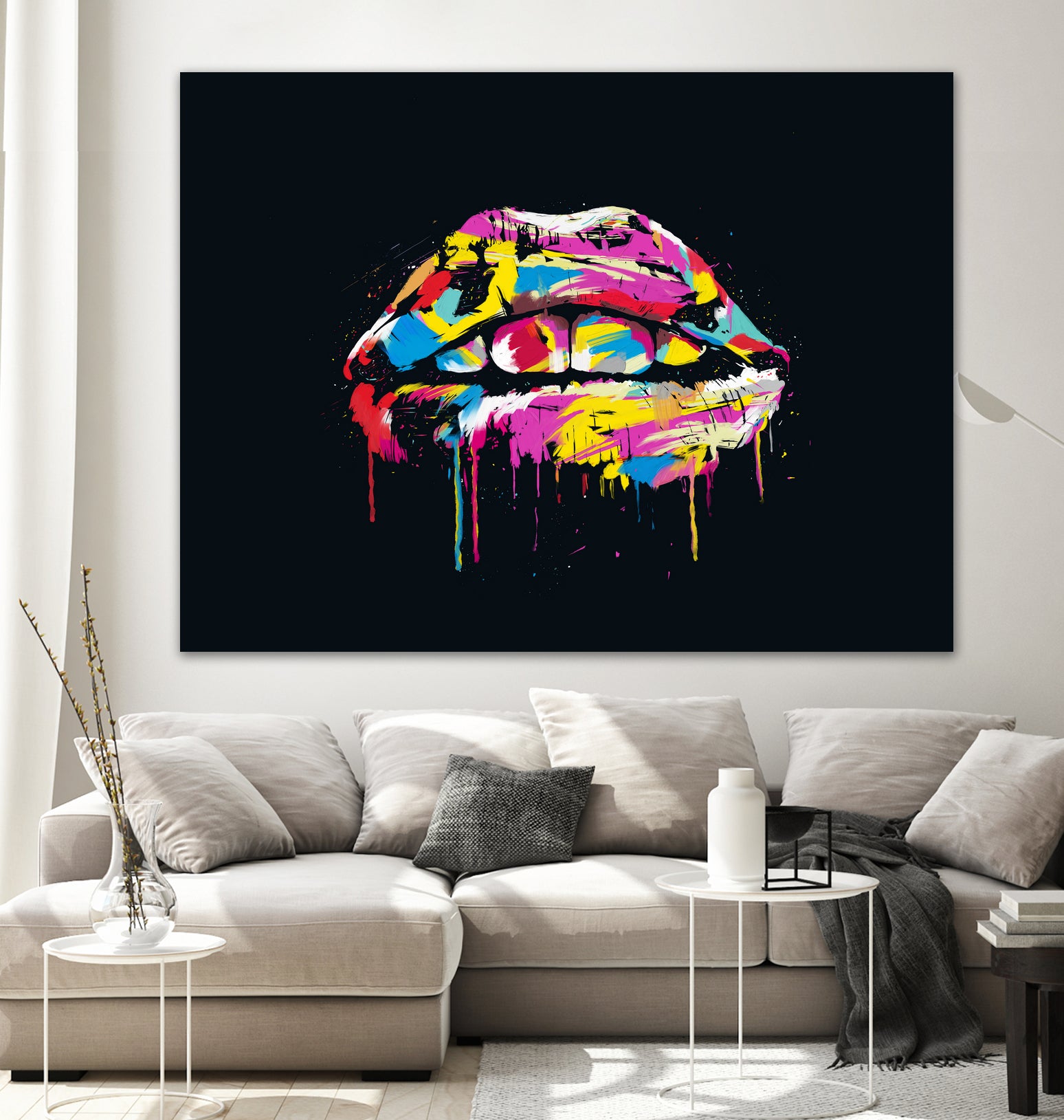 Colorful lips by Solti Balázs on GIANT ART - black digital painting