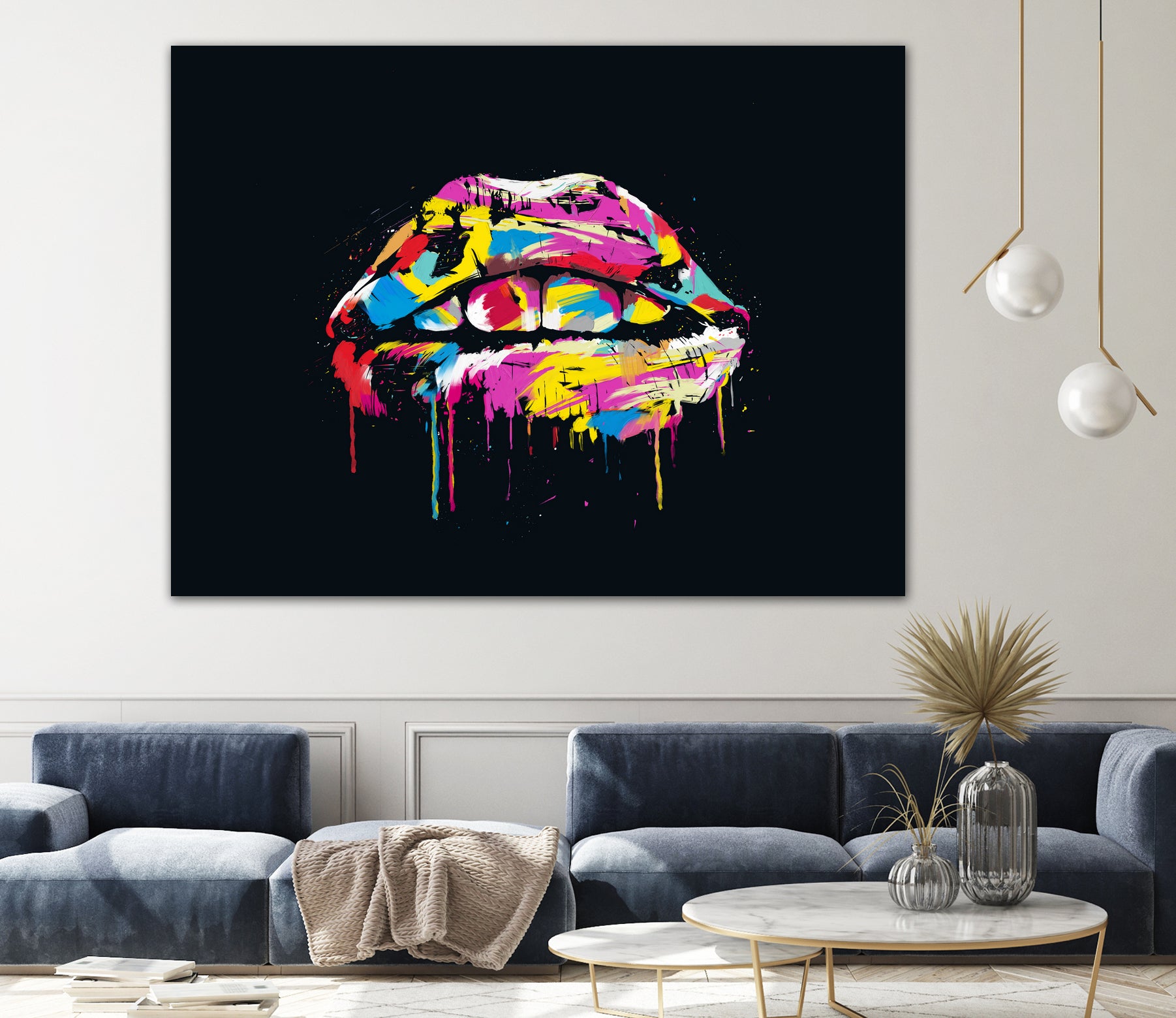 Colorful lips by Solti Balázs on GIANT ART - black digital painting