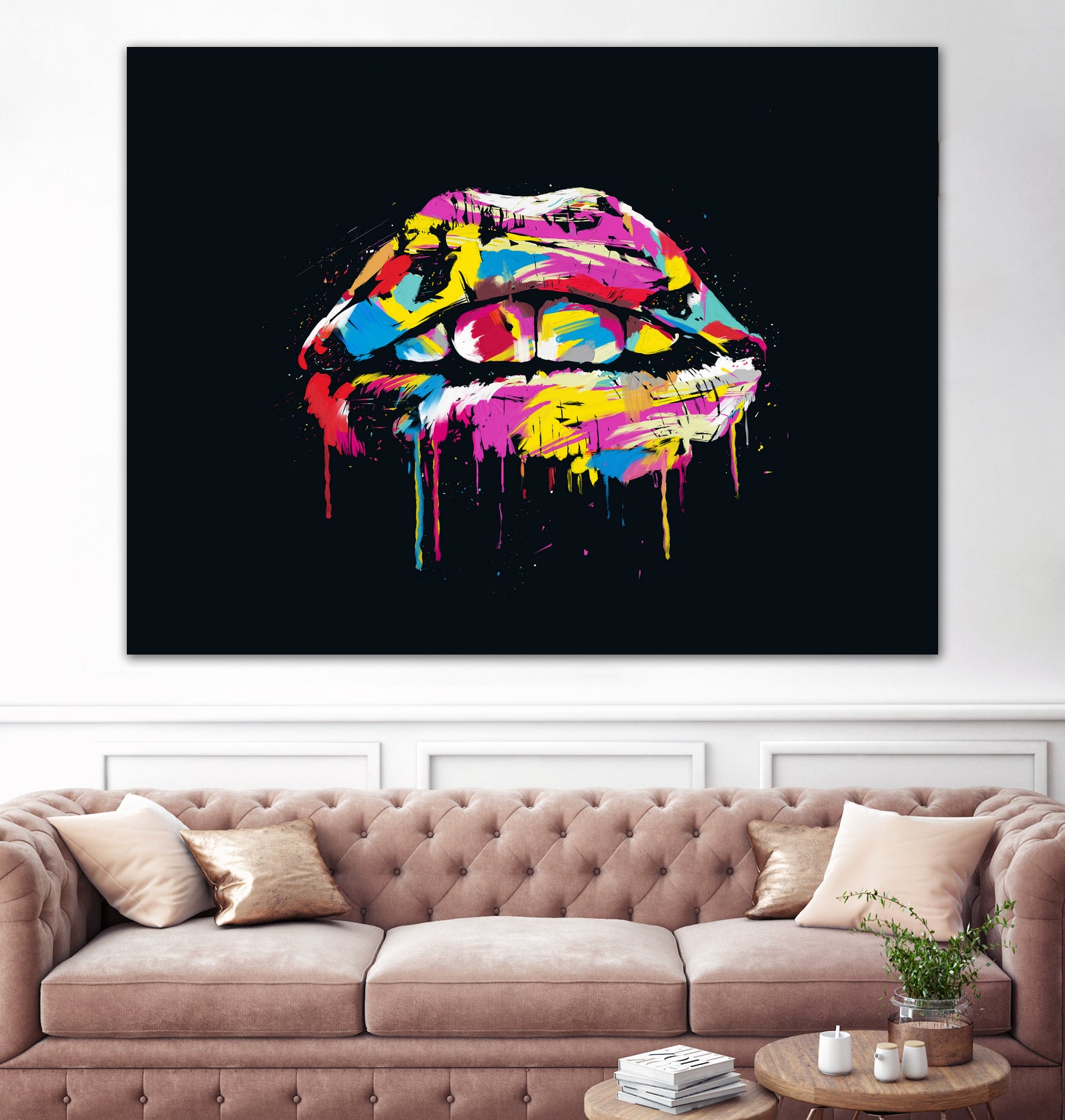 Colorful lips by Solti Balázs on GIANT ART - black digital painting