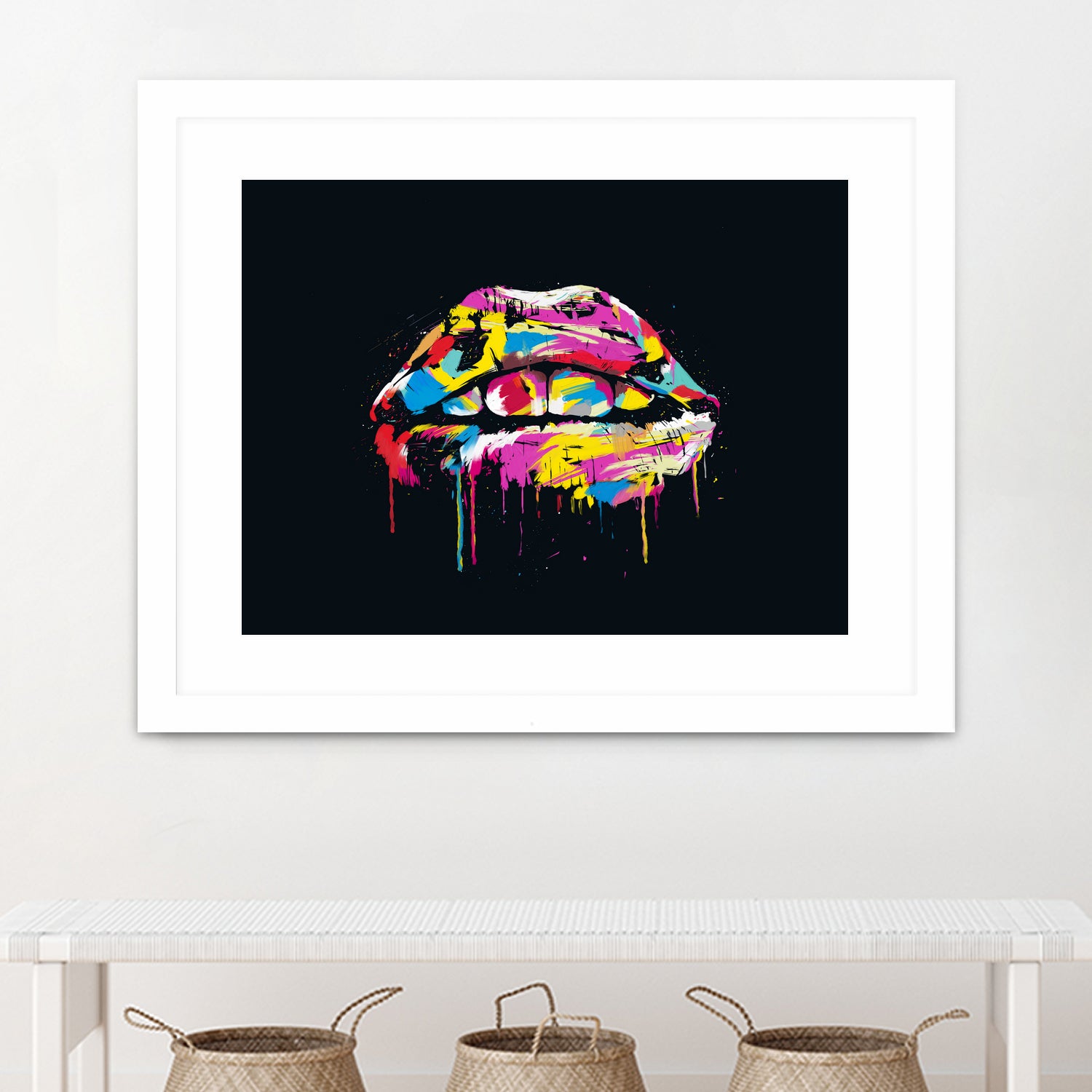 Colorful lips by Solti Balázs on GIANT ART - black digital painting