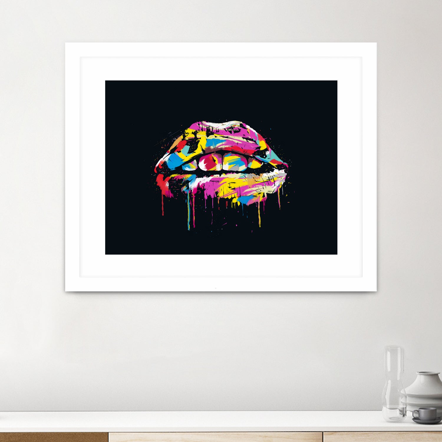 Colorful lips by Solti Balázs on GIANT ART - black digital painting