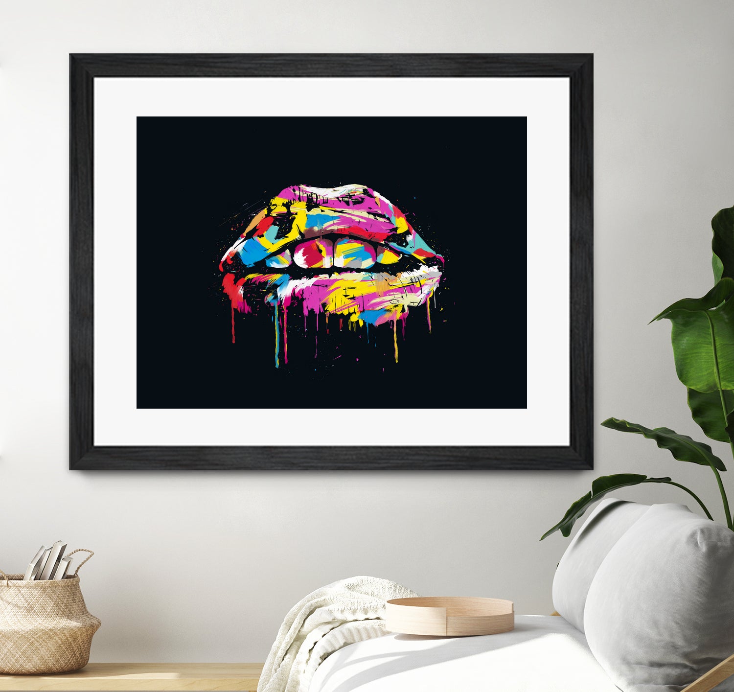 Colorful lips by Solti Balázs on GIANT ART - black digital painting