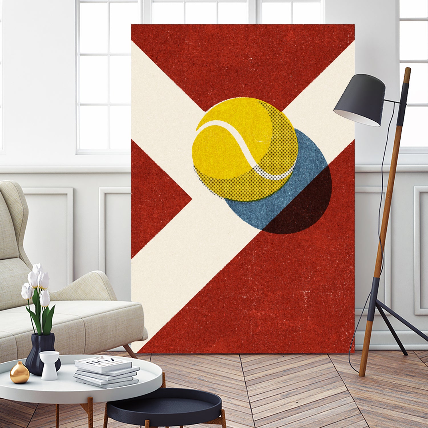 BALLS / Tennis (Clay Court) by Daniel Coulmann on GIANT ART - red digital painting