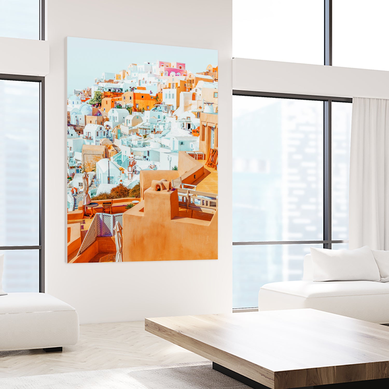 Santorini Vacay by Uma Gokhale on GIANT ART - orange photo illustration