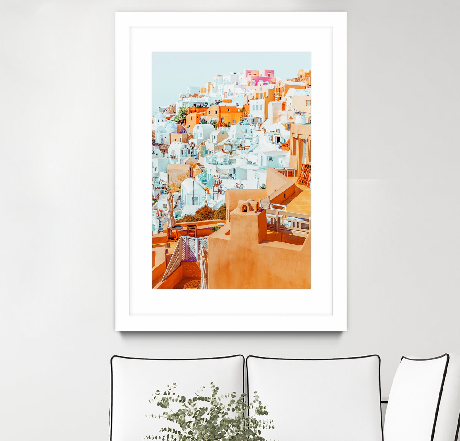 Santorini Vacay by Uma Gokhale on GIANT ART - orange photo illustration