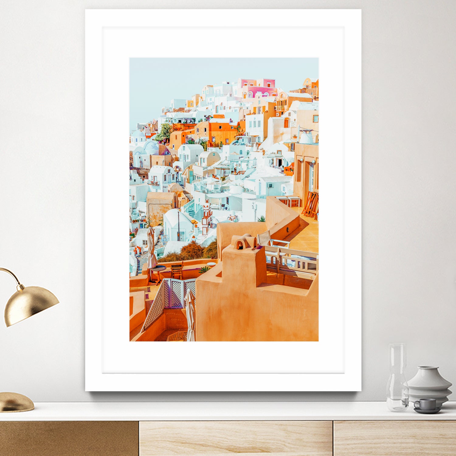 Santorini Vacay by Uma Gokhale on GIANT ART - orange photo illustration