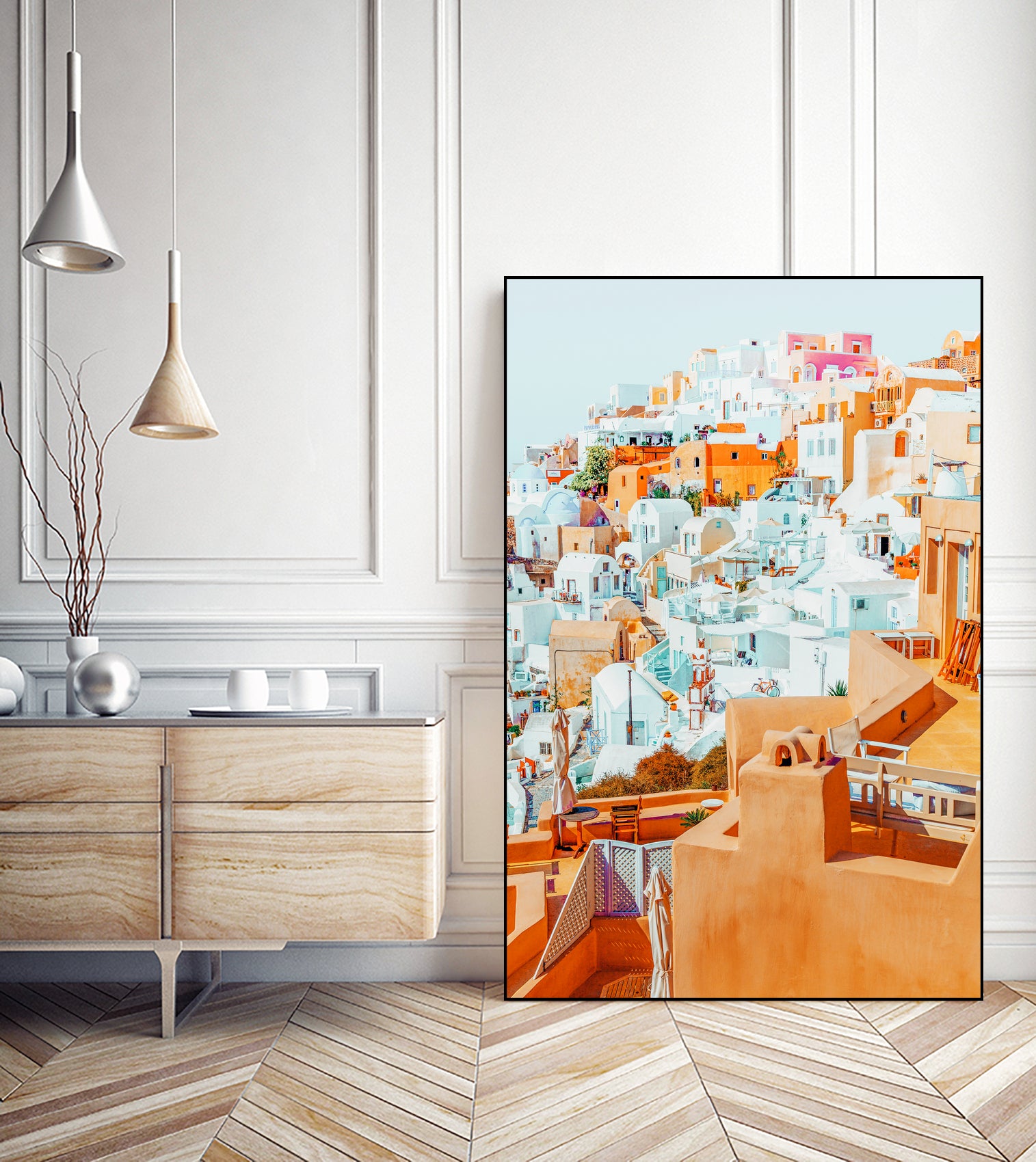 Santorini Vacay by Uma Gokhale on GIANT ART - orange photo illustration