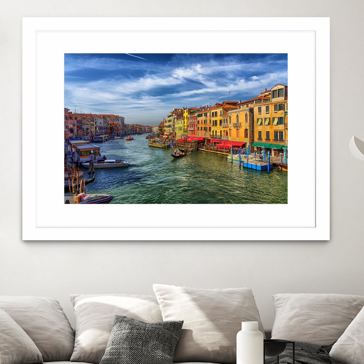 Grand Canal from Rialto Bridge by Darryl Brooks on GIANT ART - blue photo manipulation