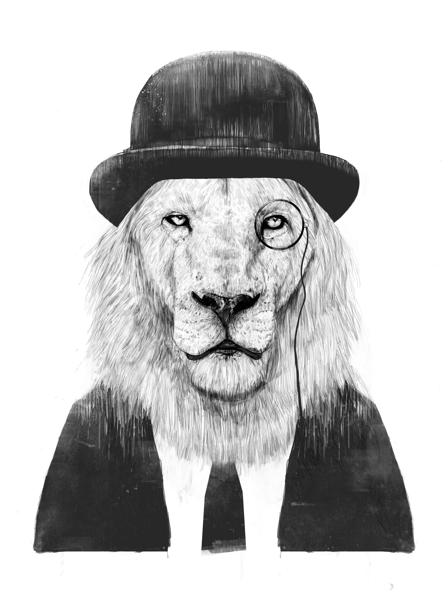 Sir Lion by Solti Balázs on GIANT ART - white digital drawing